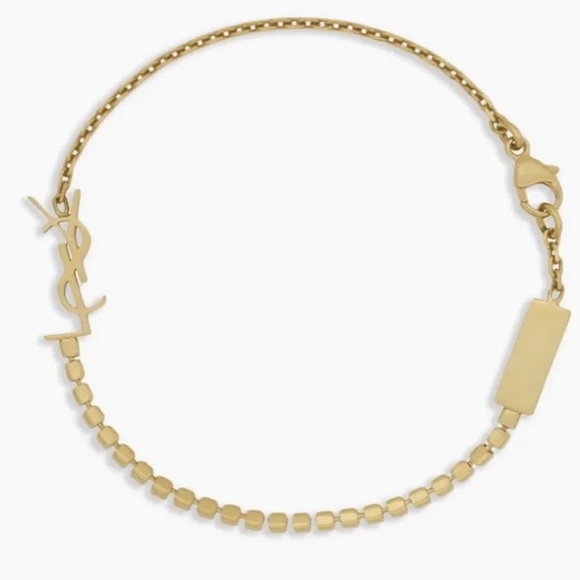 Saint Laurent Gold Bracelet YSL Charm - Picture 1 of 5